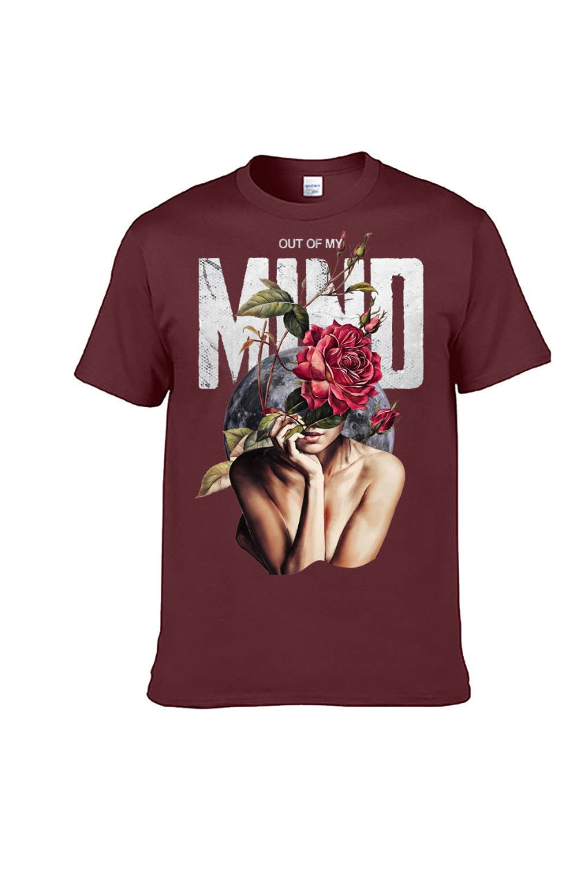 Out Of My Mind T Shirt ( Maroon )